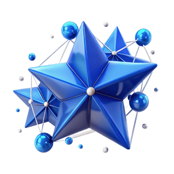 magnificent creative Sapphire Blue Connected Stars with Transparent Background authentic png