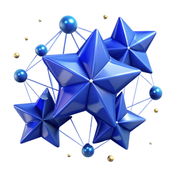 extraordinary abstract Sapphire Blue Connected Stars with Transparent Background exclusive png