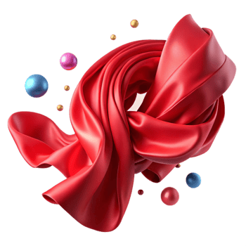 elegant classic Scarlet Red Silk Ribbon Cutout with Elegant Drape original png