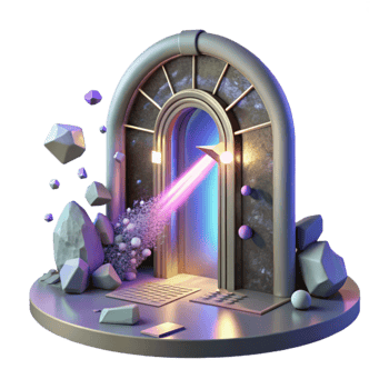 dramatic creative Sci Fi Doorway with Light Beam Cutout high resolution png