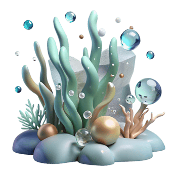 wonderful vintage Seaweed Floating in Water Cutout with Transparent Background authentic png