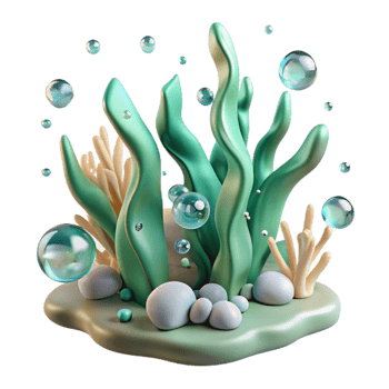 beautiful traditional Seaweed Floating in Water Cutout with Transparent Background authentic png