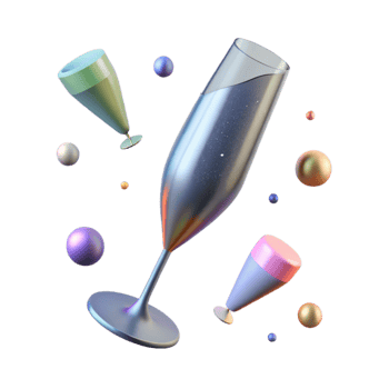 serene abstract Shadow of Champagne Flute with Narrow Shape Cutout professional png