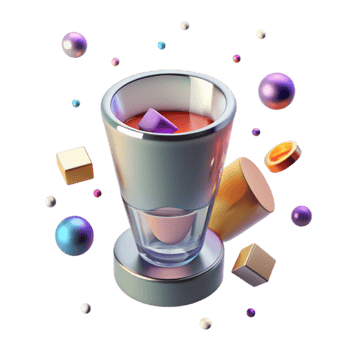 serene creative Shadow of Shot Glass with Small Size Cutout detailed png