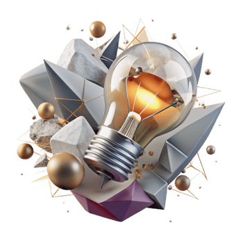 elegant rustic Shattered Lightbulb with Filament Cutout high resolution png