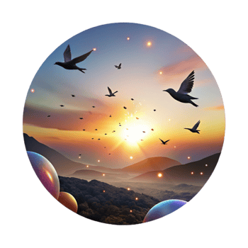magnificent classic Silhouette of Birds Soaring at Sunset Transparent Background genuine png