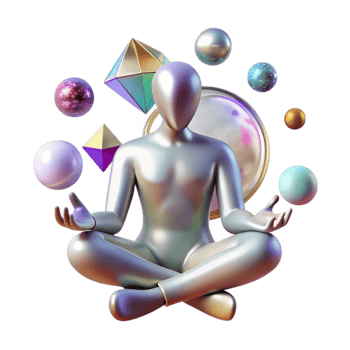 dramatic creative Silhouette of Person Meditating Cutout Transparent Background genuine png