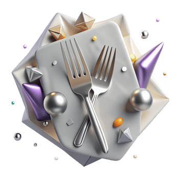 wonderful modern Silver Fork Cutout on Transparent Background premium png