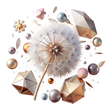 elegant minimalist Single Dandelion with Seeds on Transparent Background high quality png