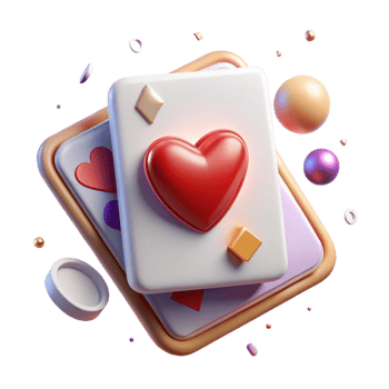 stunning artistic Single Playing Card Cutout with Heart Symbol Isolated png