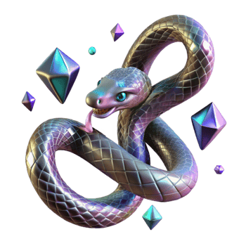 dramatic creative Slithering Viper Diamond Pattern Transparent Background detailed png