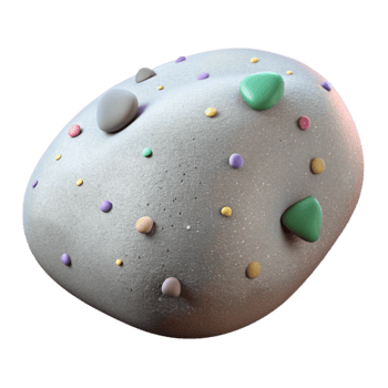 dramatic abstract Smooth River Stone with Texture Cutout Element authentic png