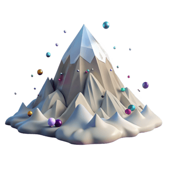 beautiful classic Snow Covered Mountain Peak Isolated professional png