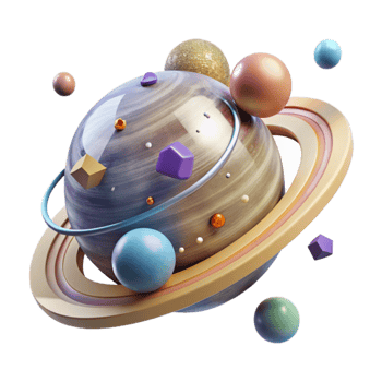 stunning artistic Solar System Cutout with Accurate Orbital Paths premium png