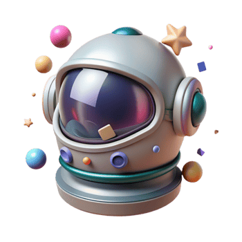 beautiful contemporary Space Helmet Front View Isolated Element authentic png