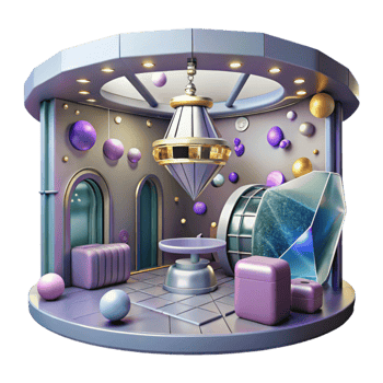 magnificent creative Space Station Interior View with Astronaut Cutout detailed png