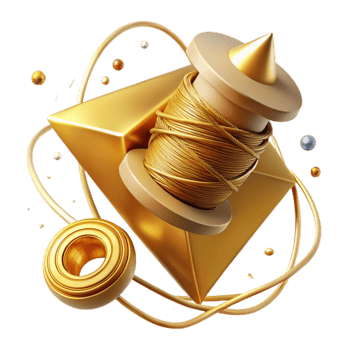 wonderful artistic Spinning Gold Thread Isolated Angled View png