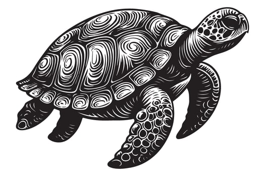 Detailed Sea Turtle Illustration for Marine Biology Designs vector