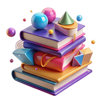 vibrant vintage Stack of Books Isolated with Angled View original png