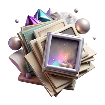 elegant contemporary Stack of Old Photographs with Faded Edges Isolated Element genuine png