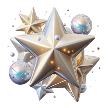 beautiful creative Stars Transparent Background with Twinkling Effect high quality png