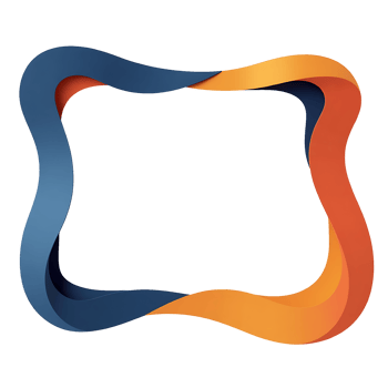 an orange and blue curved shape on a transparent background png