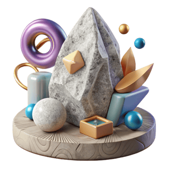 impressive minimalist Stone Sculpture Cutout with Abstract Form high quality png
