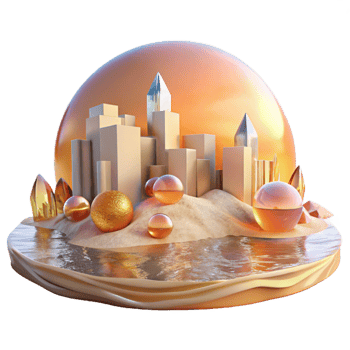 extraordinary rustic Sunrise Over Water City with Orange Hues Transparent Background original png