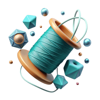 impressive rustic Teal Thread Cutout Transparent Background Cool Tones png