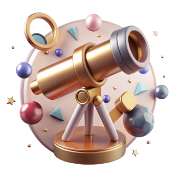 stunning artistic Telescope Cutout with Detailed Lens and Mount genuine png