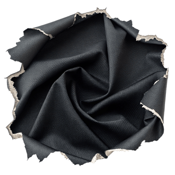 Realistic black fabric ripped hole texture png