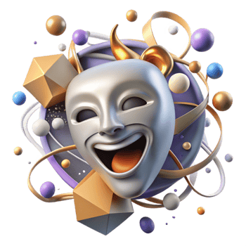 extraordinary minimalist Theater Mask Isolated with Dramatic Expression professional png