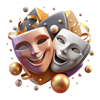 impressive rustic Theater Masks Cutout with Dramatic Expressions exclusive png