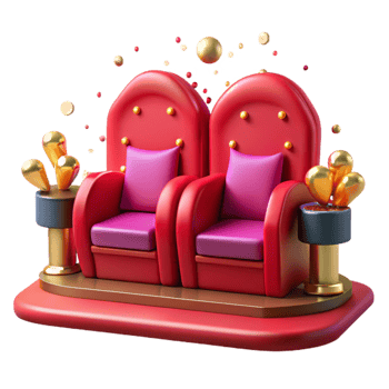 stunning rustic Theater Seats Red Velvet Empty Cutout Isolated exclusive png