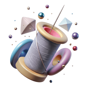 wonderful artistic Thread Through Needle Eye Isolated Close Up Detail authentic png