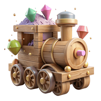 extraordinary artistic Timeworn Wooden Toy Train Isolated Cutout Element professional png