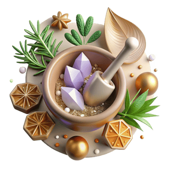 wonderful minimalist Top View Healing Herbs and Spices Cutout professional png