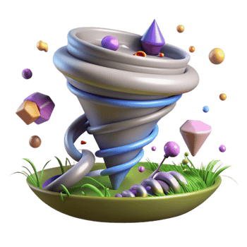magnificent creative Tornado Swirling in Open Field Isolated premium png