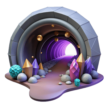 vibrant rustic Tunnel Cutout with Dark Interior original png