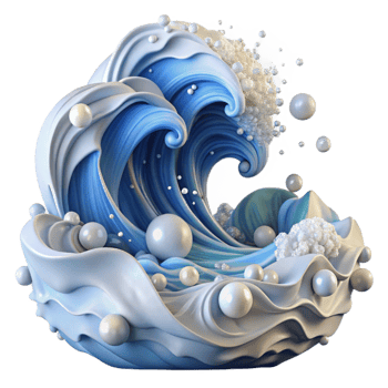 serene traditional Turbulent Ocean Waves with Whitecaps Isolated exclusive png