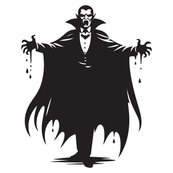 Menacing Dracula Silhouette Illustration for Halloween and Horror Themes vector