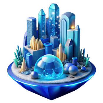 impressive classic Underwater City with Blue Lighting Isolated png