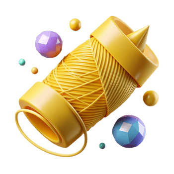 dramatic classic Unraveling Yellow Thread Cutout Transparent Background high resolution png