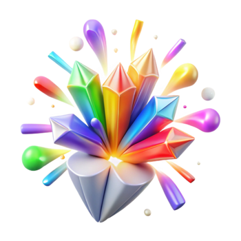 stunning traditional Vibrant Light Explosion with Rainbow Hues Cutout premium png
