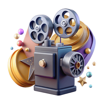 elegant classic Vintage Movie Projector with Film Reel Isolated Element exclusive png