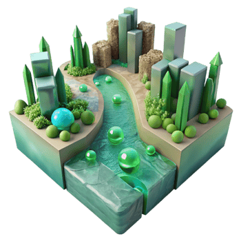 impressive traditional Water City Canal with Green Algae Transparent Background authentic png