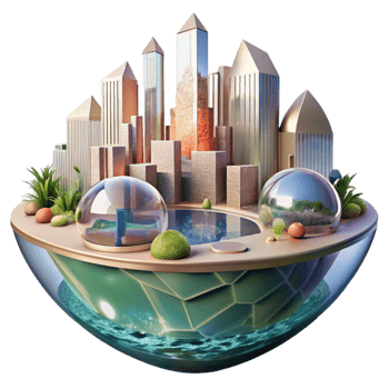 extraordinary abstract Water City Reflection in Canal Cutout high quality png