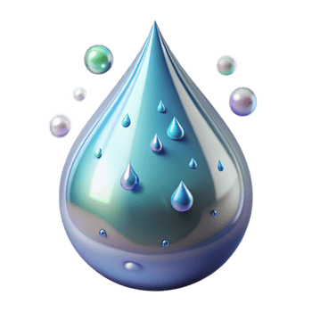 dramatic classic Water Droplet Cutout with Transparent Background premium png