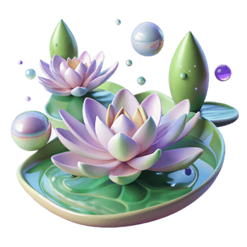 vibrant artistic Water Lilies Rippling in Whispering Winds Transparent high resolution png