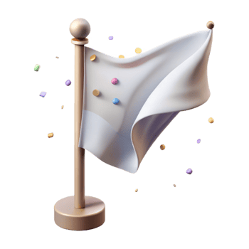 magnificent rustic Waving Flag on Flagpole Isolated authentic png